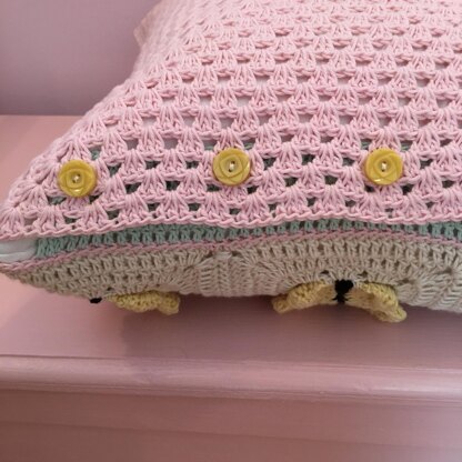 Butterfly Granny Square Pillow