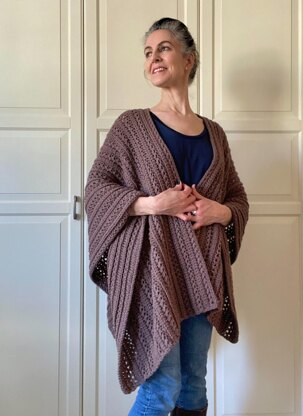 Easy Crochet Ruana Wrap Pattern: Workin-It Ruana Wrap