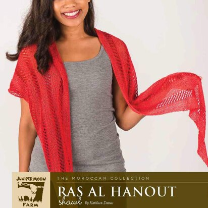 Ras Al Hanout Shawl in Juniper Moon Farm Aine - K-J64-02 - Downloadable PDF