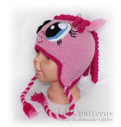 Pinkie Pie Pony Earflup Hat Crochet Pattern