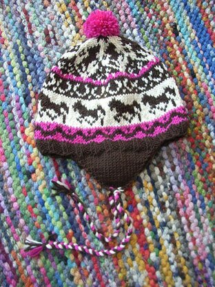 Mom & baby love horses beanie set