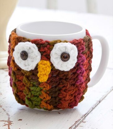 Owl Mug Wrap in Red Heart Super Saver Economy Prints - LW2921