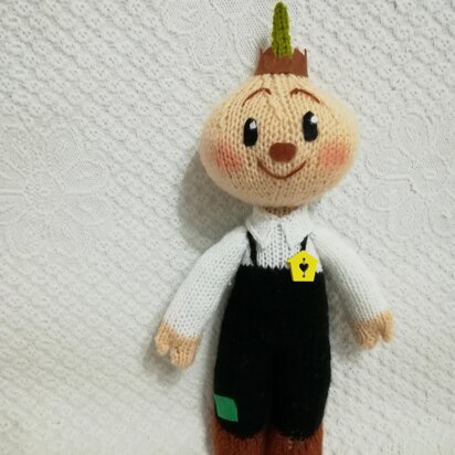 Toy Knitting Patterns -Knit boy doll Cipollino - knitting pattern