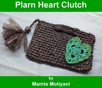 Plarn Heart Clutch Crochet Bag Pattern
