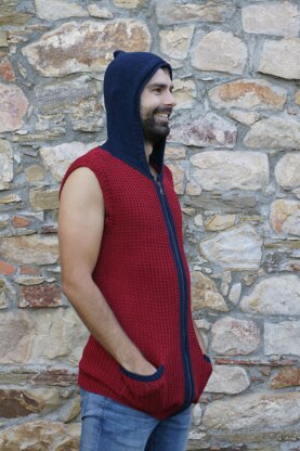 BERGI RUSTIC CARDIGAN VEST in cotton for men