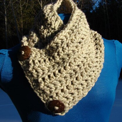 2 & 3 Button Chunky Cowl Scarf