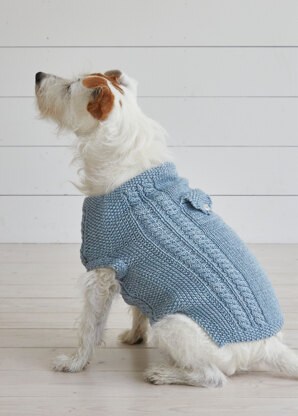 Denim Coat - Dog Sweater Knitting Pattern For Pets in Debbie Bliss Cotton Denim DK by Debbie Bliss