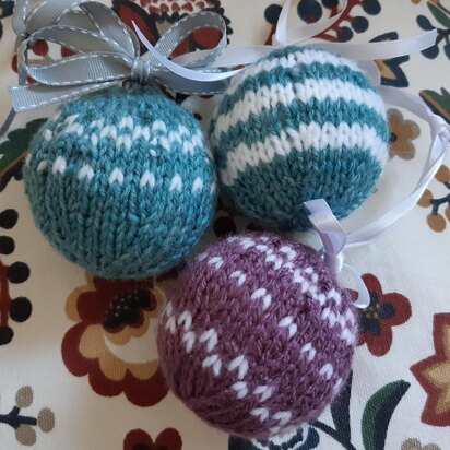 Christmas Bauble Knitting Pattern Straight Needles