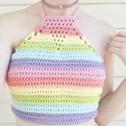 Rainbow Halter Top