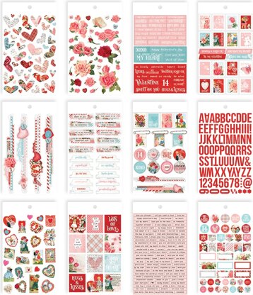 Simple Stories Simple Vintage My Valentine Mini Sticker Tablet 467/Pkg - 613129