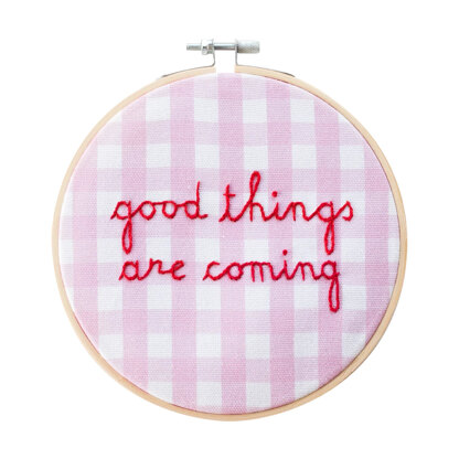 Cotton Clara Good Things Are Coming Embroidery Kit - 6in