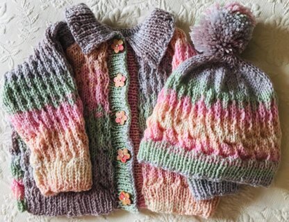 Cardigan, Hat and Blanket