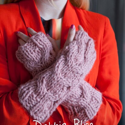 "Rosalyn Handwarmers" - Gloves Knitting Pattern For Women in Debbie Bliss Roma - DBS028 - knitting pattern