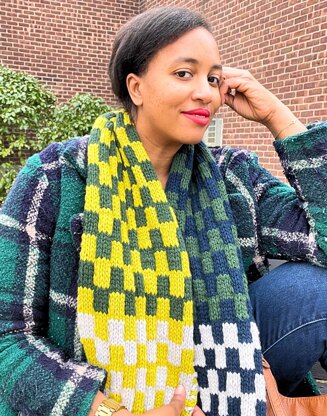 Checkered Scarf Knitting pattern by Samantha Brunson | LoveCrafts