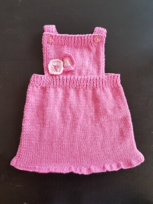 Baby girls pinafore with flowers