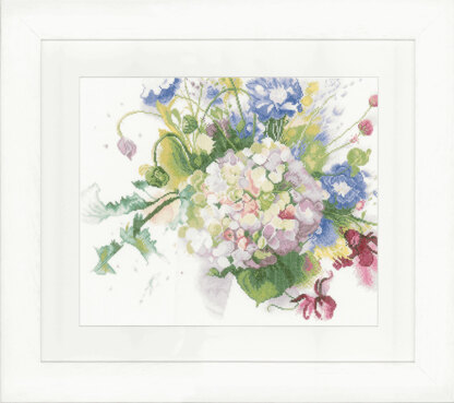 Lanarte Hortensia Counted Cross Stitch Kit (Linen) - 40 x 33 cm