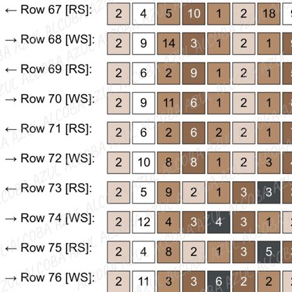 C2C Cute Lemur Blanket Crochet Pattern Corner-to-Corner Chart Intarsia