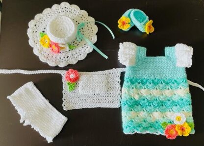 18"inch Doll Crochet Pattern "By the Riverside" Outfit