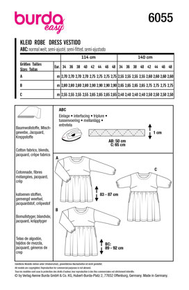 Burda Style Misses' Dress with Gathered Skirt B6055 - Paper Pattern, Size 8-22 (34-48)