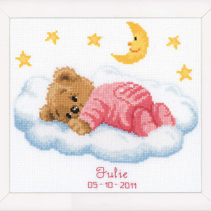 Vervaco Counted Cross Stitch Kit Sleeping Bear Cross Stitch Kit