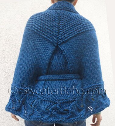 #145 Cowl Neck Belted Poncho.