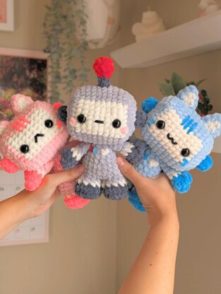 Crochet Robot and Robot Cat