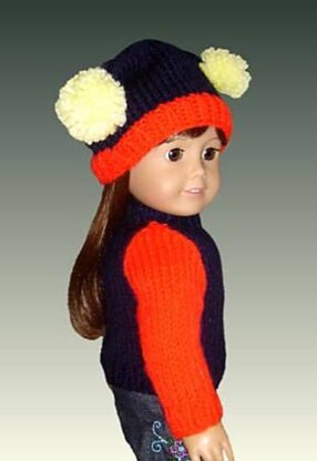 Fits American Girl Doll and 18 inch dolls. Raglan Pullover.