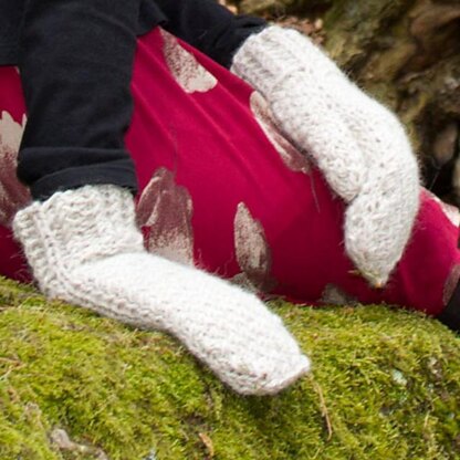 Twist mittens (for knitting left-handed)