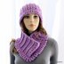 Women's Hat & Cowl Neck Warmer "Lavender Field"