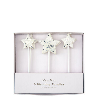 Meri Meri Silver Glitter Stars Candles
