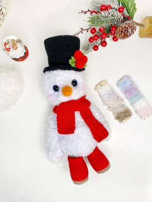 Cute snowman in a top hat