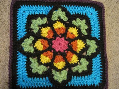 JulieAnny's Stained Glass Afghan Square