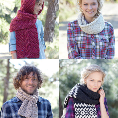 Scarves and Snood in Hayfield Chunky Tweed - 7494 - Downloadable PDF