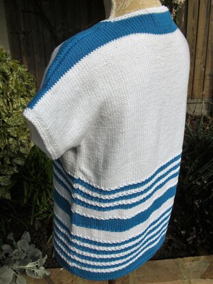 2 Tone Striped V Neck Sweater