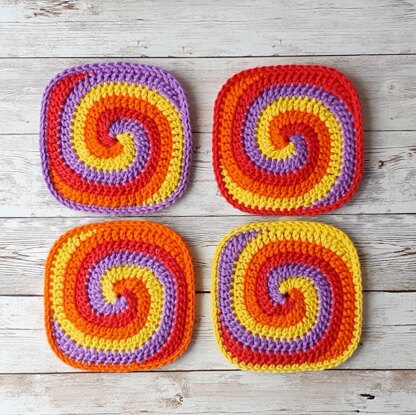 Sunset spiral coasters