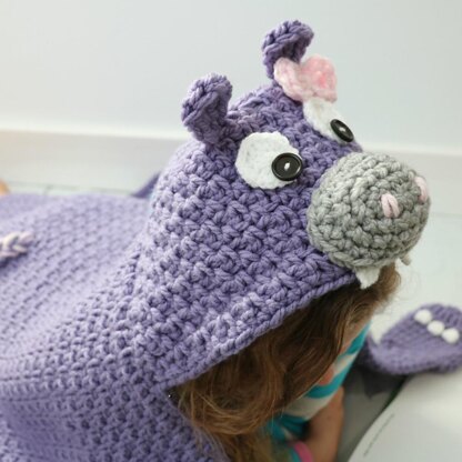 Hooded Hippo Blanket