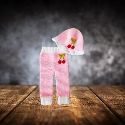 Girls Cherry Blossom Pants and Hat