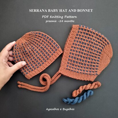 Serrana Baby Hat and Bonnet | Preemie-24 months - knitting pattern
