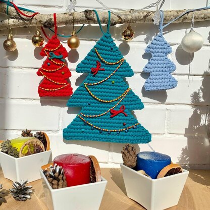 Crochet Christmas Tree Pattern, Garland, Ornament