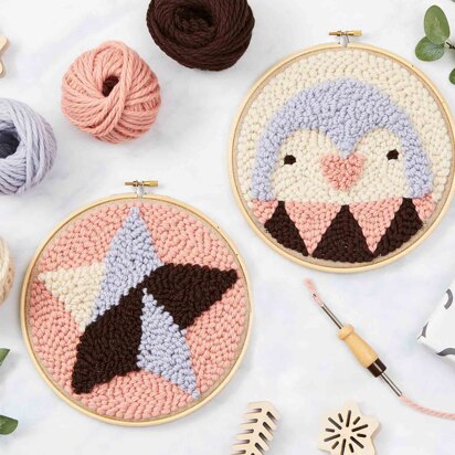 Punch Needle-Set Pinguin und Stern für Anfänger von The Modern Crafter - 8in