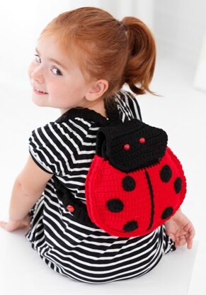 Lady Bug Backpack in Red Heart Super Saver Economy Solids - LW2877