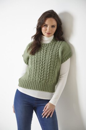 Sleeveless Tops in King Cole Wool Aran - P6020 - Leaflet