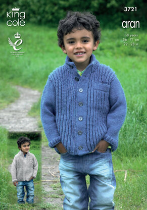 Cardigans and Sweaters in King Cole Aran - 3721