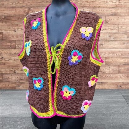 Flower Power Crochet Waistcoat