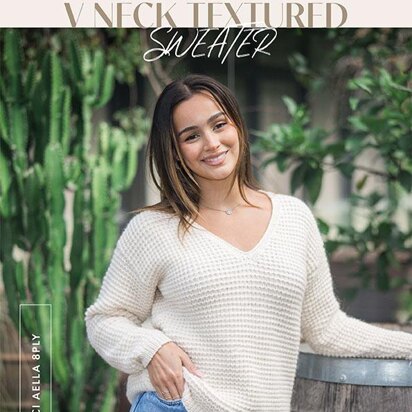 2311 V Neck Textured Sweater