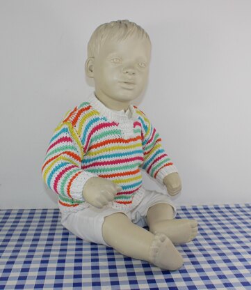 Baby Stripe Open Neck Sweater