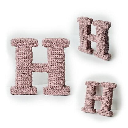 Letter H Crochet Pattern, 3D Alphabet Pattern