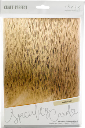 Tonic Studios Craft Perfect Luxury Embossed Cardstock A4 5/Pkg - Golden Satin