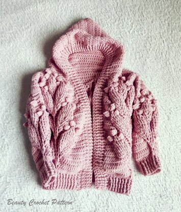 Hooded Leaves Cardigan