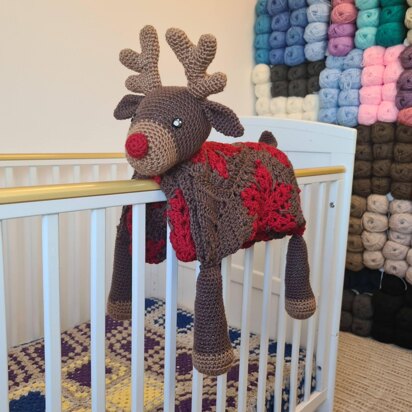 3in1 Festive Reindeer Baby Blanket